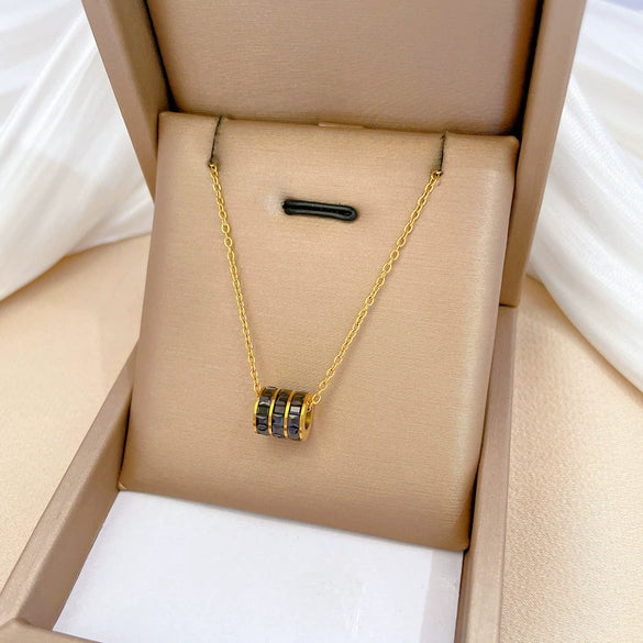 Wholesale Unisex Geometric Electroplated Titanium Steel Clavicle Necklace