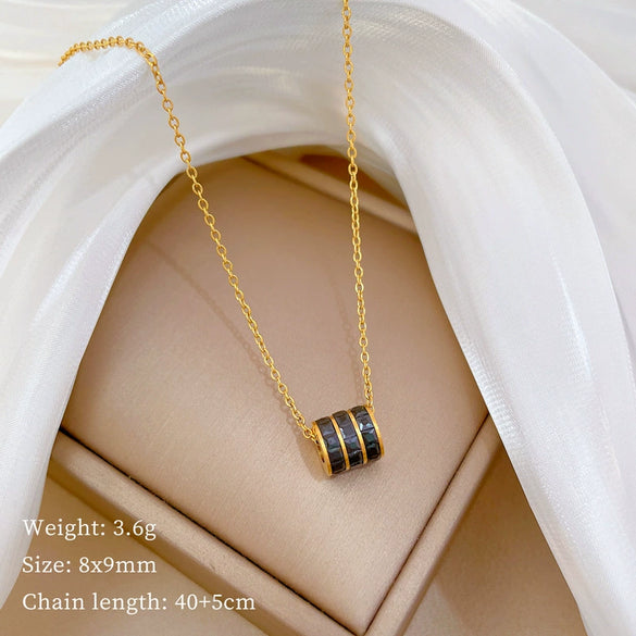 Wholesale Unisex Geometric Electroplated Titanium Steel Clavicle Necklace