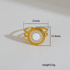 Wholesale Unisex Geometric Electroplated Titanium Steel Ring With Starry Sky Moon Design