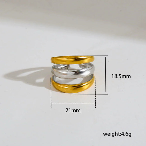 Wholesale Unisex Geometric Electroplated Titanium Steel Ring With Starry Sky Moon Design