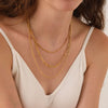 Wholesale Unisex Geometric Figaro Chain Stainless Steel And Titanium Steel Necklace With 18K Gold Electroplating