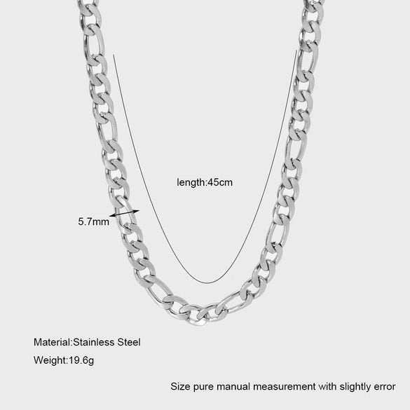 Wholesale Unisex Geometric Figaro Chain Stainless Steel And Titanium Steel Necklace With 18K Gold Electroplating