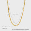 Wholesale Unisex Geometric Figaro Chain Stainless Steel And Titanium Steel Necklace With 18K Gold Electroplating