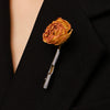 Wholesale Unisex Geometric Forestinspired Alloy Electroplated Dried Flower Brooch Clothing Accessory