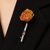 Wholesale Unisex Geometric Forestinspired Alloy Electroplated Dried Flower Brooch Clothing Accessory