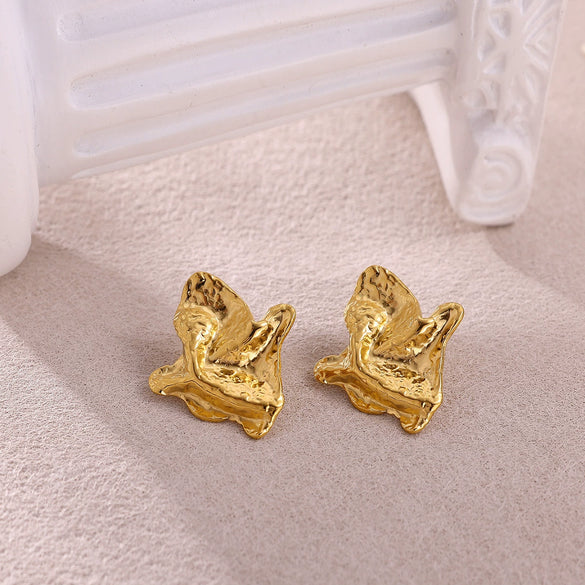 Wholesale Unisex Geometric Gold Electroplated Stainless Steel Earrings