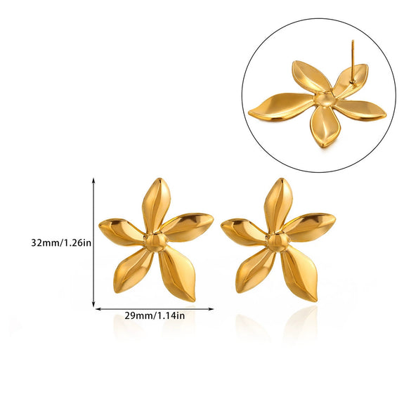 Wholesale Unisex Geometric Gold Electroplated Stainless Steel Earrings
