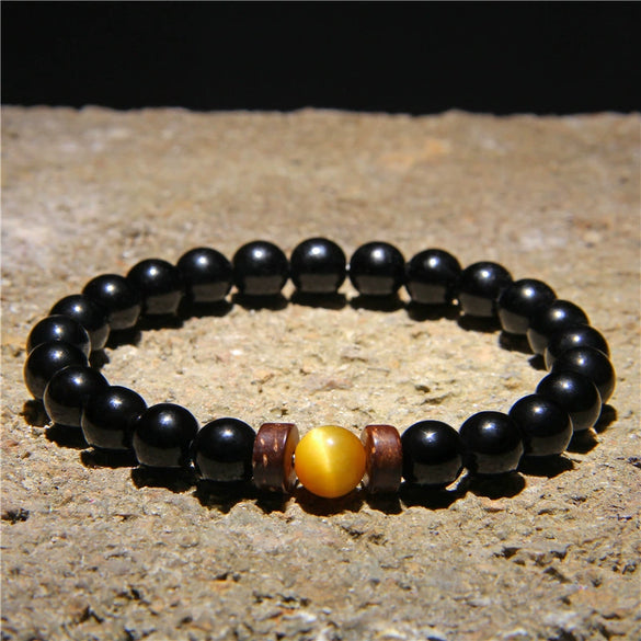 Wholesale Unisex Geometric Handmade Volcanic Stone Bracelet