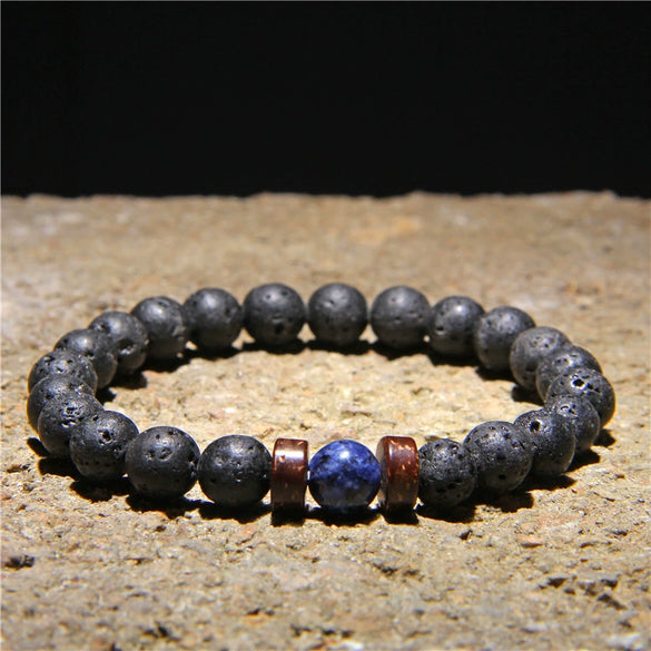 Wholesale Unisex Geometric Handmade Volcanic Stone Bracelet