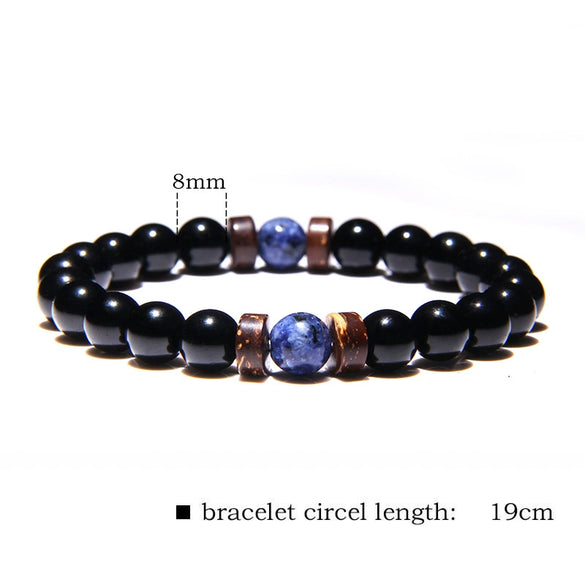 Wholesale Unisex Geometric Handmade Volcanic Stone Bracelet