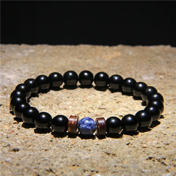 Wholesale Unisex Geometric Handmade Volcanic Stone Bracelet