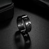 Wholesale Unisex Geometric Hollow Cross Titanium Steel Ring With Electroplating