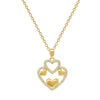 Wholesale Unisex Geometric Hollow Double Layer Heart Stainless Steel And Copper Necklace With Cartoon And Minimalist Style
