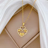 Wholesale Unisex Geometric Hollow Double Layer Heart Stainless Steel And Copper Necklace With Cartoon And Minimalist Style
