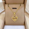 Wholesale Unisex Geometric Hollow Double Layer Heart Stainless Steel And Copper Necklace With Cartoon And Minimalist Style