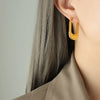 Wholesale Unisex Geometric Ins Style Gold Plated Titanium Steel Ushaped Earrings