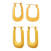 Wholesale Unisex Geometric Ins Style Gold Plated Titanium Steel Ushaped Earrings