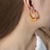 Wholesale Unisex Geometric Ins Style Gold Plated Titanium Steel Ushaped Earrings