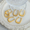 Wholesale Unisex Geometric Ins Style Gold Plated Titanium Steel Ushaped Earrings