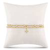 Wholesale Unisex Geometric Ins Style Round Bead Crossshaped Copper Goldplated Bracelet Set