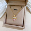 Wholesale Unisex Geometric Light Luxury Stainless Steel Copper Pendant Necklace With Picture Style Chain