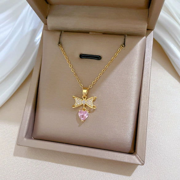 Wholesale Unisex Geometric Light Luxury Stainless Steel Copper Pendant Necklace With Picture Style Chain