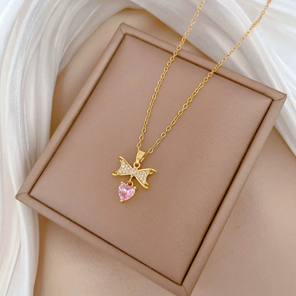 Wholesale Unisex Geometric Light Luxury Stainless Steel Copper Pendant Necklace With Picture Style Chain