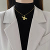 Wholesale Unisex Geometric Light Luxury Style Stainless Steel And Copper Full Diamond Necklace