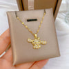 Wholesale Unisex Geometric Light Luxury Style Stainless Steel And Copper Full Diamond Necklace
