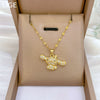 Wholesale Unisex Geometric Light Luxury Style Stainless Steel And Copper Full Diamond Necklace