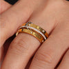 Wholesale Unisex Geometric Light Luxury Style Titanium Steel Gold Plated Ferris Wheel Ring