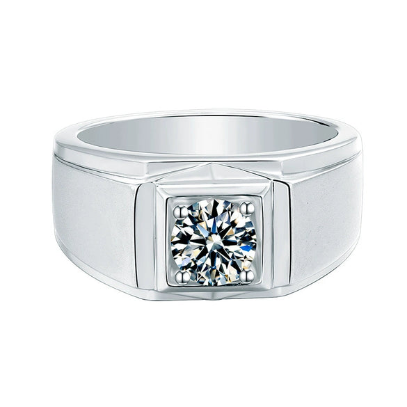 Wholesale Unisex Geometric Mosan Diamond Ring S925 Sterling Silver Plated 18K Gold