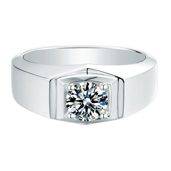 Wholesale Unisex Geometric Mosan Diamond Ring S925 Sterling Silver Plated 18K Gold