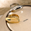 Wholesale Unisex Geometric Oval Curved Stainless Steel Ring With Electroplating Treatment