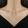 Wholesale Unisex Geometric Owl Full Diamond Necklace Made Of Stainless Steel And Copper