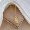 Wholesale Unisex Geometric Owl Full Diamond Necklace Made Of Stainless Steel And Copper