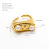 Wholesale Unisex Geometric Personality Style Pearl Pattern Stainless Steel Electroplated Ring