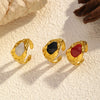 Wholesale Unisex Geometric Polished Electroplated Stainless Steel Titanium Steel Open Ring Jewelry