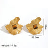Wholesale Unisex Geometric Real Gold Plated Ruffled Natural Stone Stainless Steel Open Ring That Does Not Fade