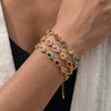 Wholesale Unisex Geometric Real Gold Plated Stainless Steel Bracelet With Microinlaid Zircon Retro Design