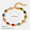 Wholesale Unisex Geometric Real Gold Plated Stainless Steel Bracelet With Microinlaid Zircon Retro Design