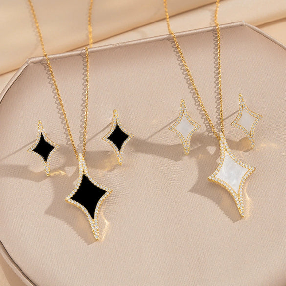 Wholesale Unisex Geometric Rhombus Pendant Necklace Made Of Brass Zircon And Environmentally Friendly Copper With Electroplating