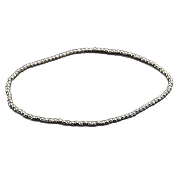 Wholesale Unisex Geometric Round Bead Stainless Steel Electroplated Handmade Beaded Bracelet Set