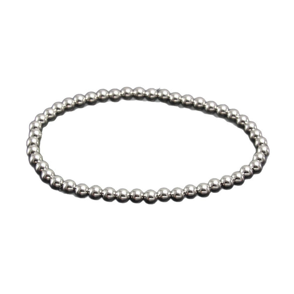 Wholesale Unisex Geometric Round Bead Stainless Steel Electroplated Handmade Beaded Bracelet Set