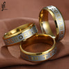 Wholesale Unisex Geometric Russian Letter Ring Stainless Steel 18K Gold Electroplated