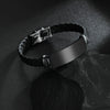 Wholesale Unisex Geometric Silicone And Stainless Steel Twist Woven Bracelet With Mirror Polished And Engraved Electroplated