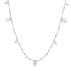 Wholesale Unisex Geometric Square Pendant Inlaid Zircon Titanium Steel Electroplated Necklace