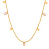 Wholesale Unisex Geometric Square Pendant Inlaid Zircon Titanium Steel Electroplated Necklace