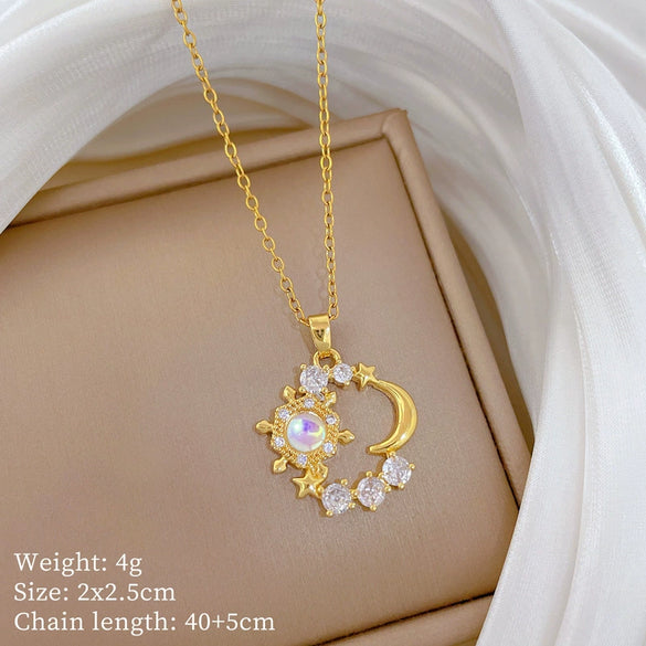 Wholesale Unisex Geometric Stainless Steel And Copper Cartoon Minimalist Necklace