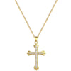 Wholesale Unisex Geometric Stainless Steel And Copper Cross Full Diamond Necklace